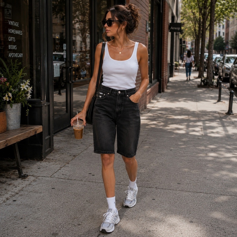Vintage 90s Y2K Calvin Klein Jeans High Waisted Denim Shorts Black Sz 12 Bermuda